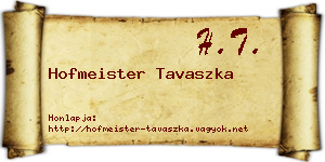 Hofmeister Tavaszka névjegykártya